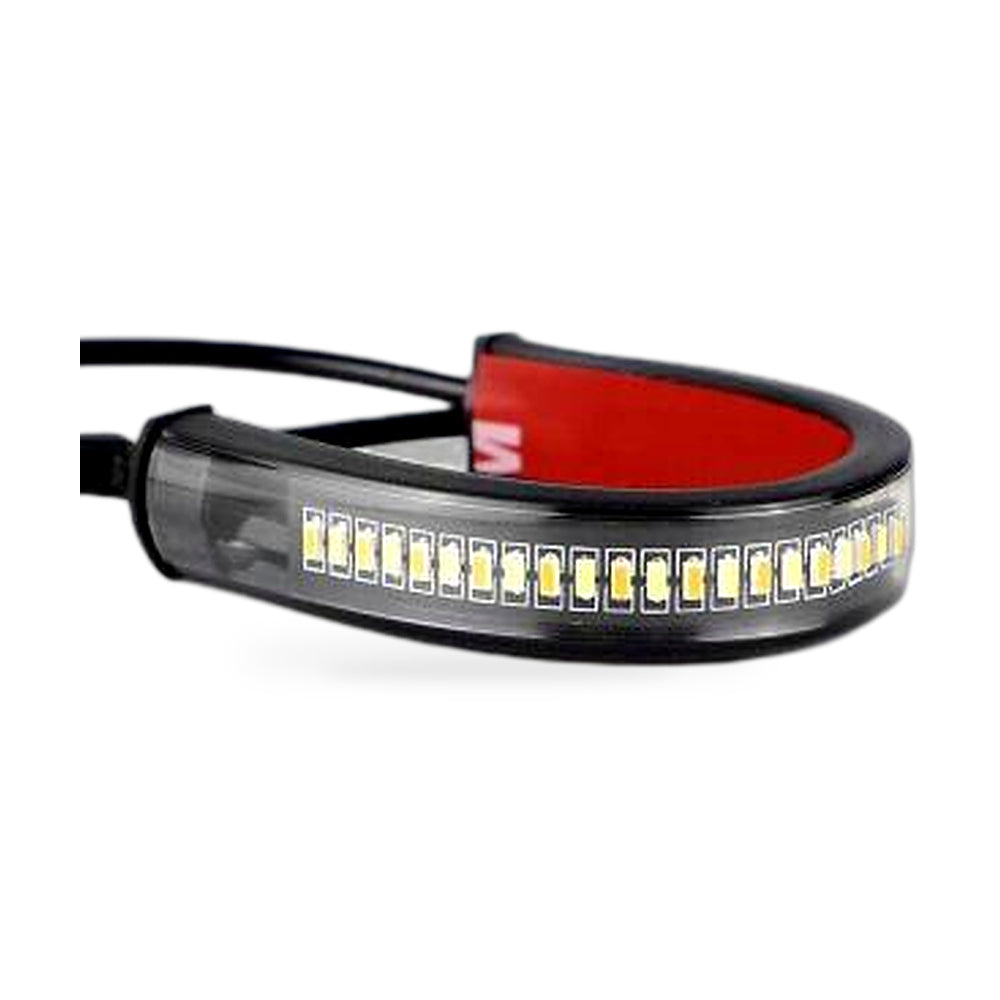 2x LED Universal Motorcycle Fork Turn Signal Indicator Amber Light Strip Suitabl